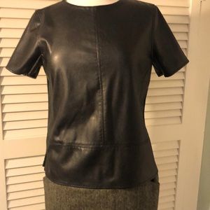 Loft Ann Taylor Faux Leather Blouse